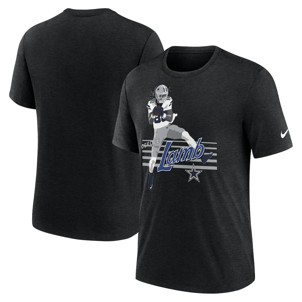 CeeDee Lamb Dallas Cowboys Player Graphic T-Shirt - Heather Black - Nike