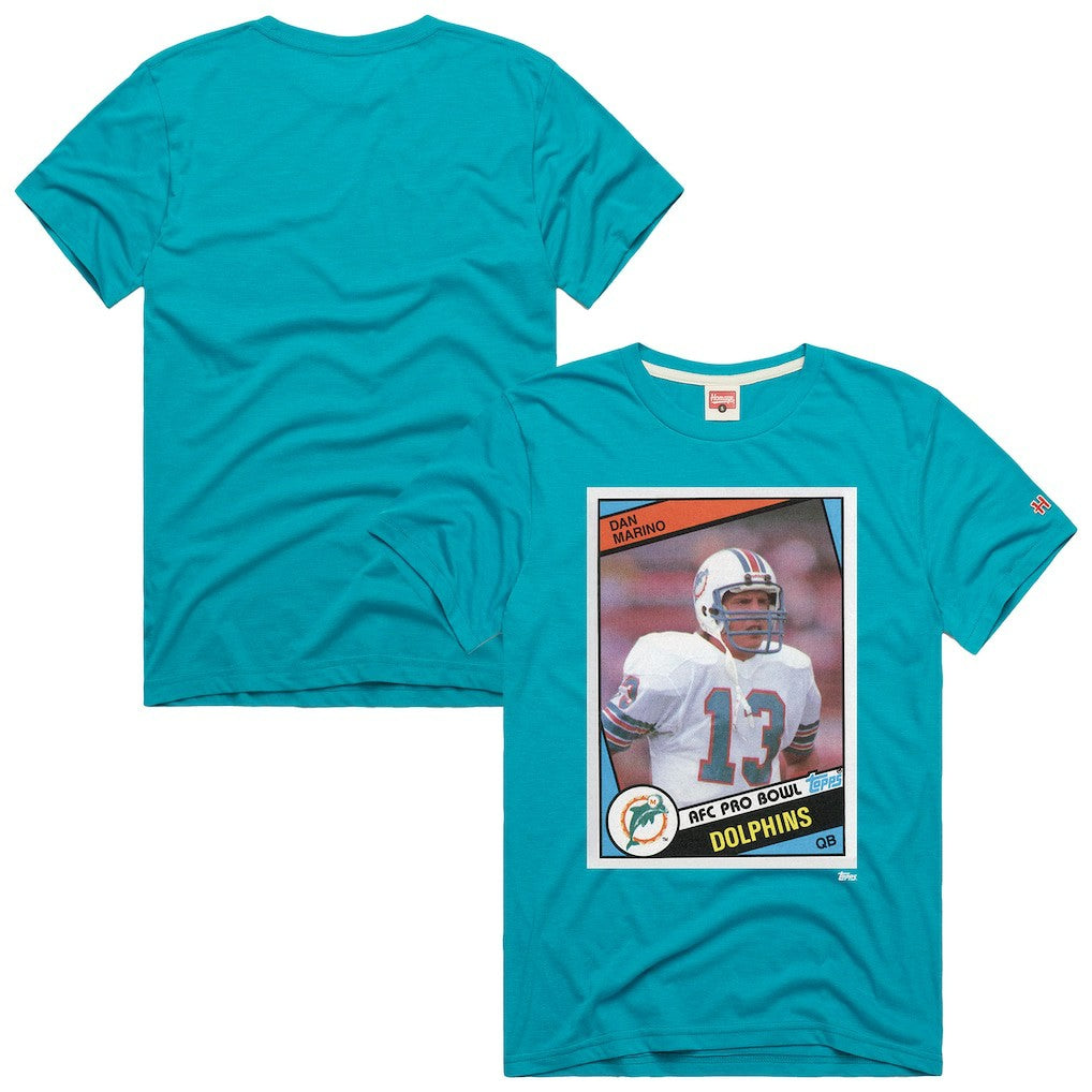 Dan Marino Miami Dolphins Homage Unisex NFL Topps Trading Card Tri-Blend T-Shirt - Aqua - NFL