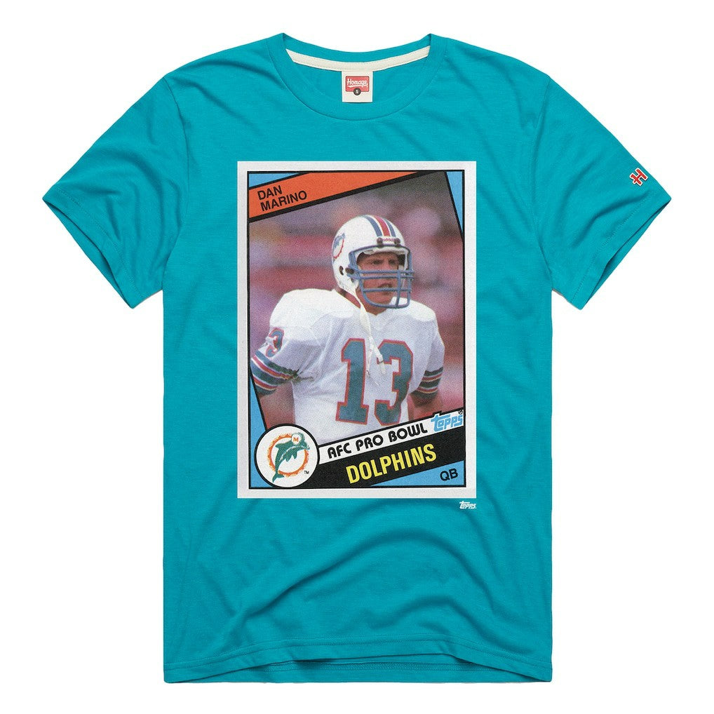 Dan Marino Miami Dolphins Homage Unisex NFL Topps Trading Card Tri-Blend T-Shirt - Aqua - NFL