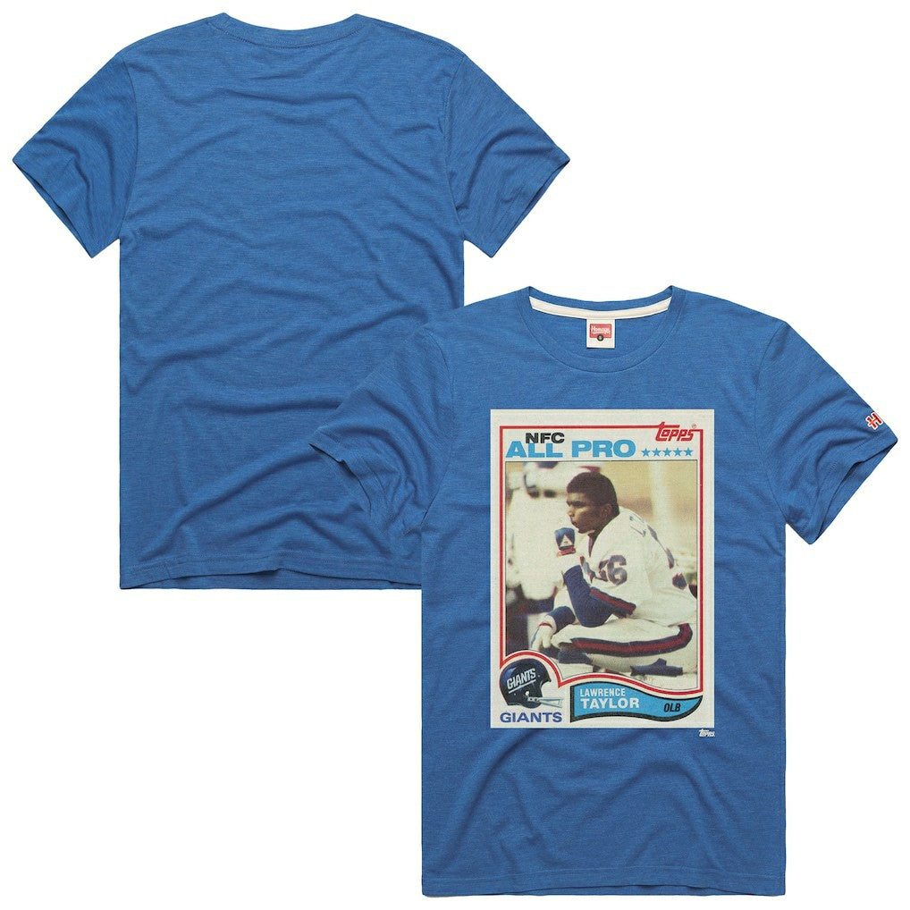 Lawrence Taylor New York Giants Homage Unisex NFL Topps Trading Card Tri-Blend T-Shirt - Royal - NFL