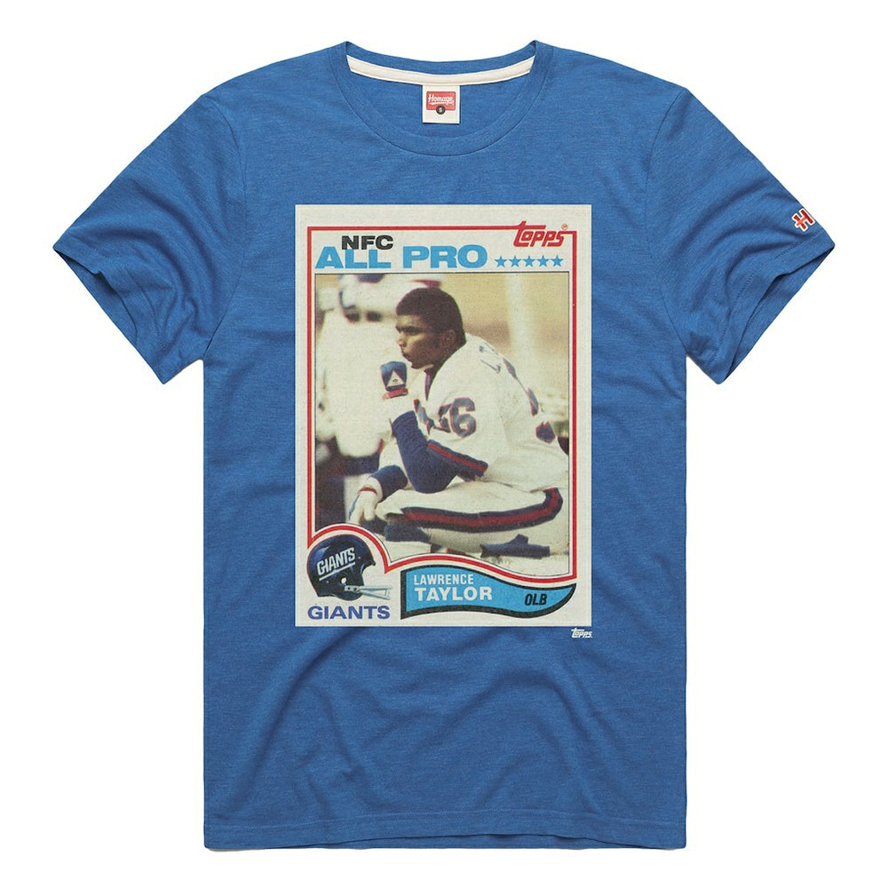 Lawrence Taylor New York Giants Homage Unisex NFL Topps Trading Card Tri-Blend T-Shirt - Royal - NFL