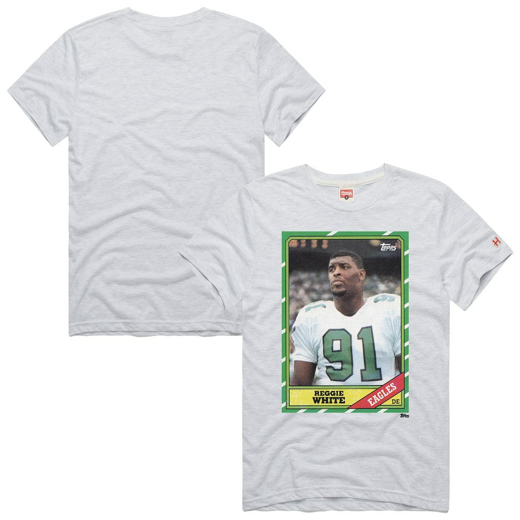 Reggie White Philadelphia Eagles Homage Unisex NFL Topps Trading Card Tri-Blend T-Shirt - Gray - NFL