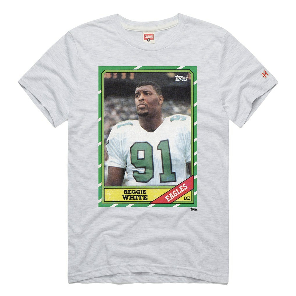 Reggie White Philadelphia Eagles Homage Unisex NFL Topps Trading Card Tri-Blend T-Shirt - Gray - NFL