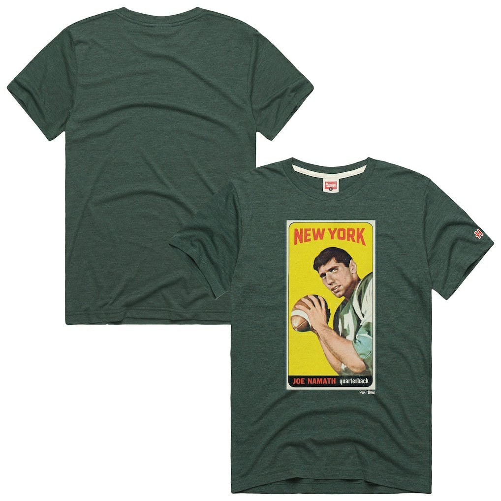 Joe Namath New York Jets Homage Unisex NFL Topps Trading Card Tri-Blend T-Shirt - Green - NFL