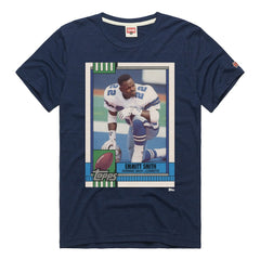 Emmitt Smith Dallas Cowboys Homage Unisex NFL Topps Trading Card Tri-Blend T-Shirt - Navy - NFL