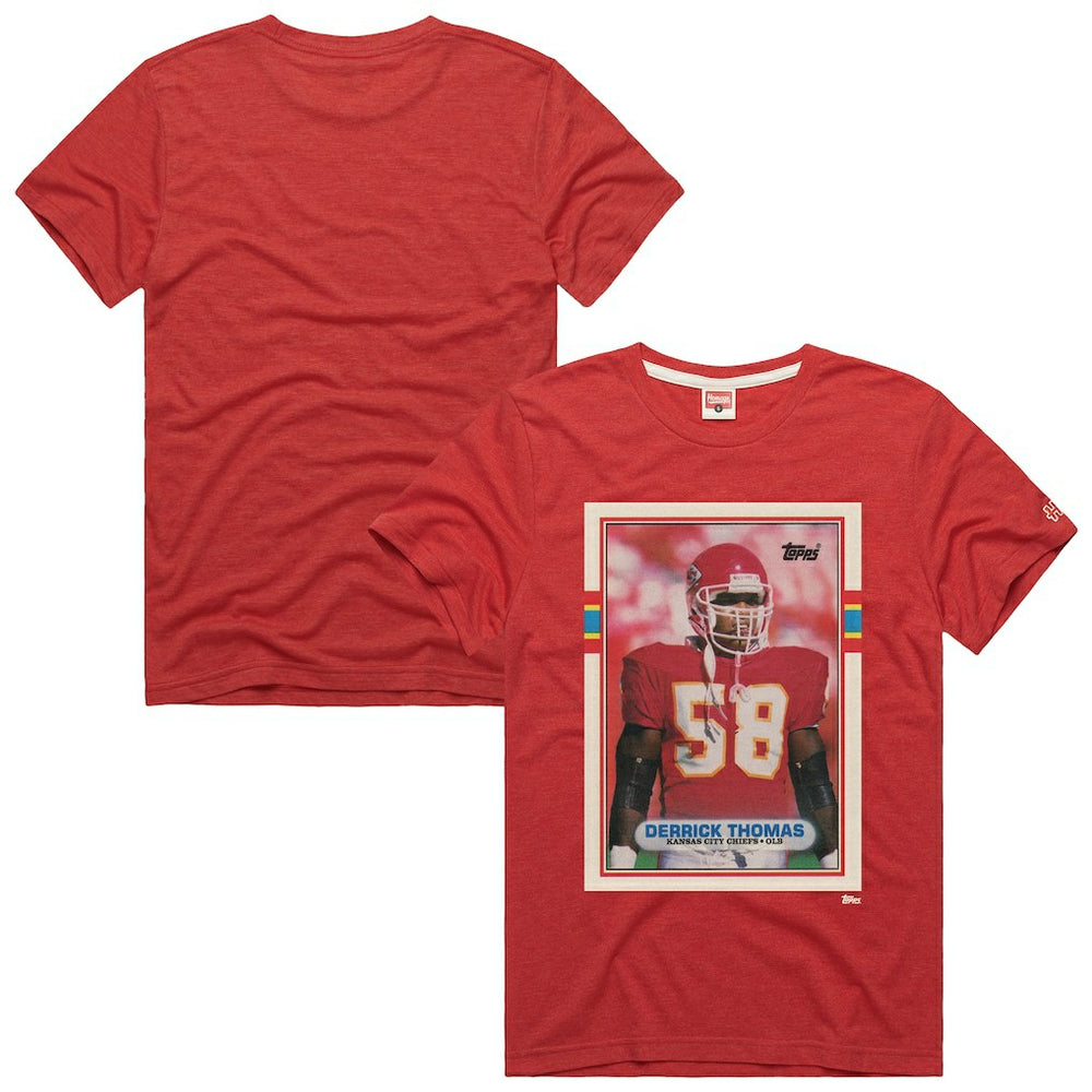 Derrick Thomas Kansas City Chiefs Homage Unisex NFL Topps Trading Card Tri-Blend T-Shirt - Red - NFL