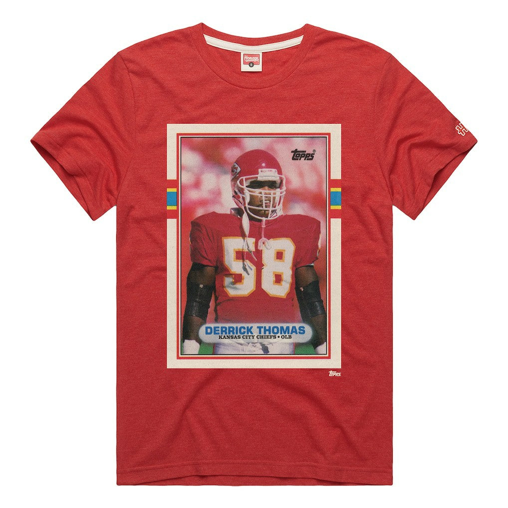 Derrick Thomas Kansas City Chiefs Homage Unisex NFL Topps Trading Card Tri-Blend T-Shirt - Red - NFL