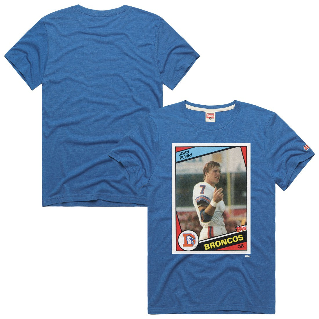 John Elway Denver Broncos Homage Unisex NFL Topps Trading Card Tri-Blend T-Shirt - Royal - NFL