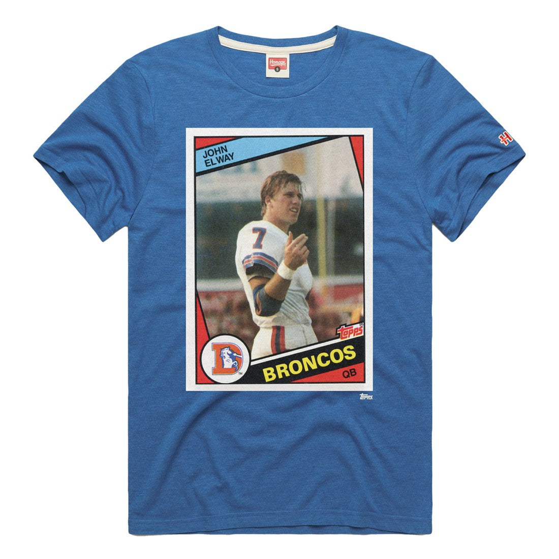 John Elway Denver Broncos Homage Unisex NFL Topps Trading Card Tri-Blend T-Shirt - Royal - NFL