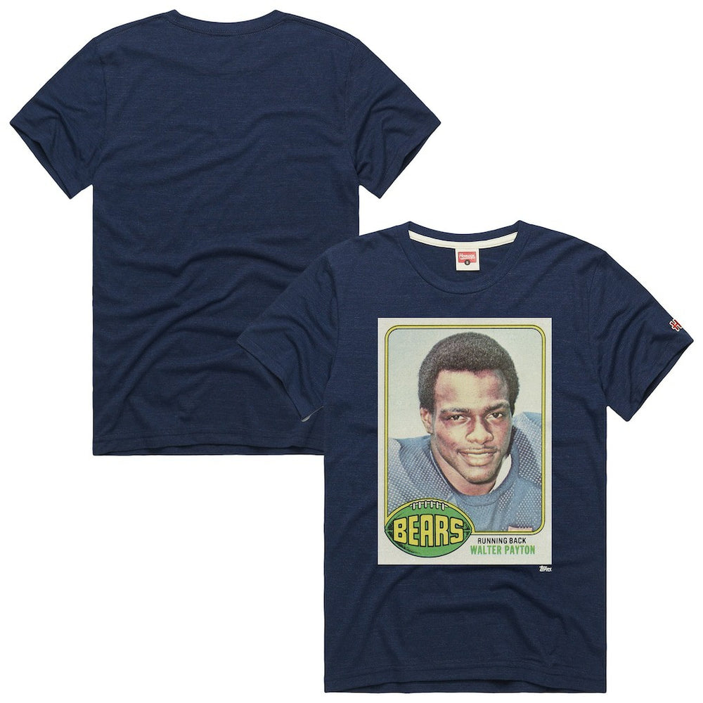 Walter Payton Chicago Bears Homage Unisex NFL Topps Trading Card Tri-Blend T-Shirt - Navy - NFL