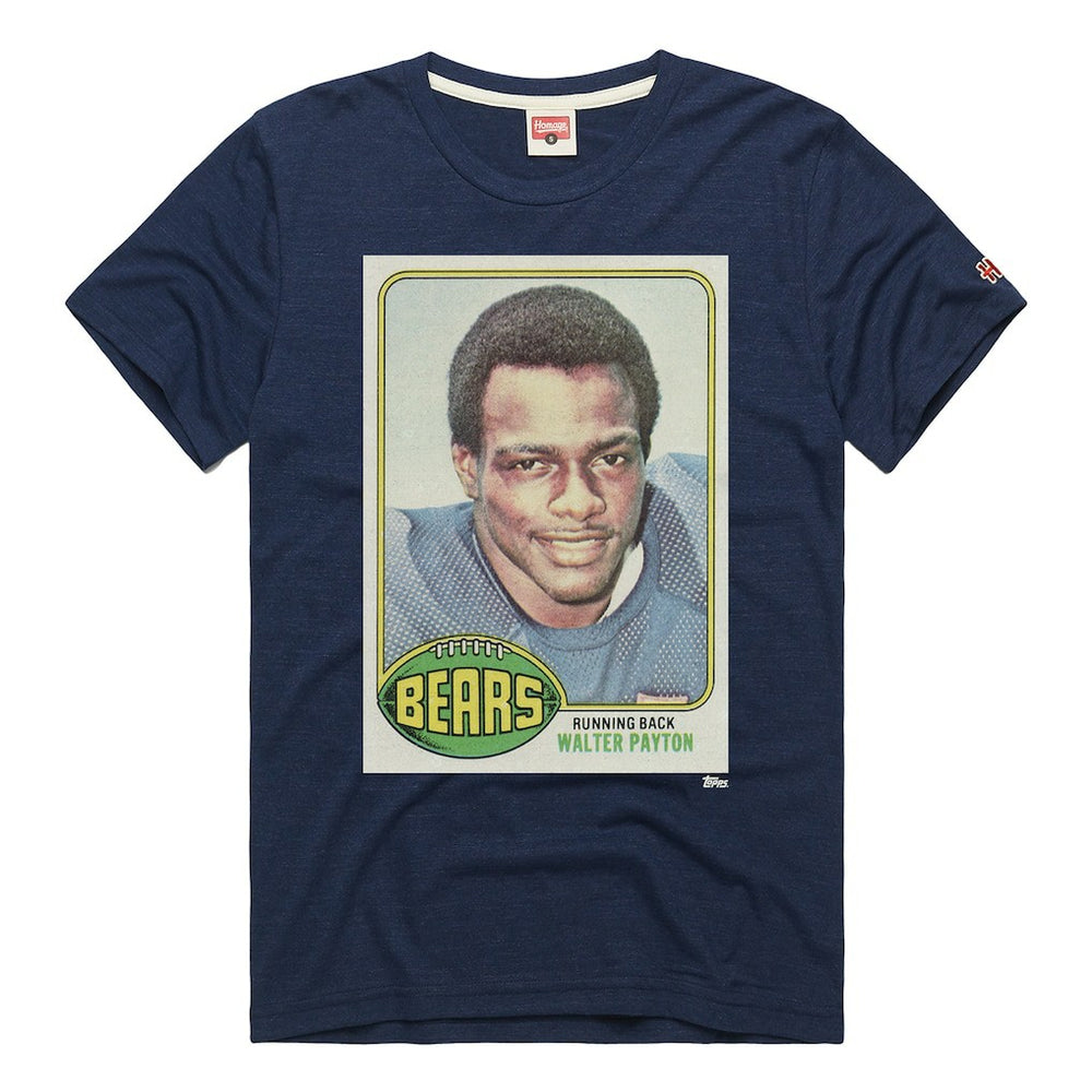 Walter Payton Chicago Bears Homage Unisex NFL Topps Trading Card Tri-Blend T-Shirt - Navy - NFL
