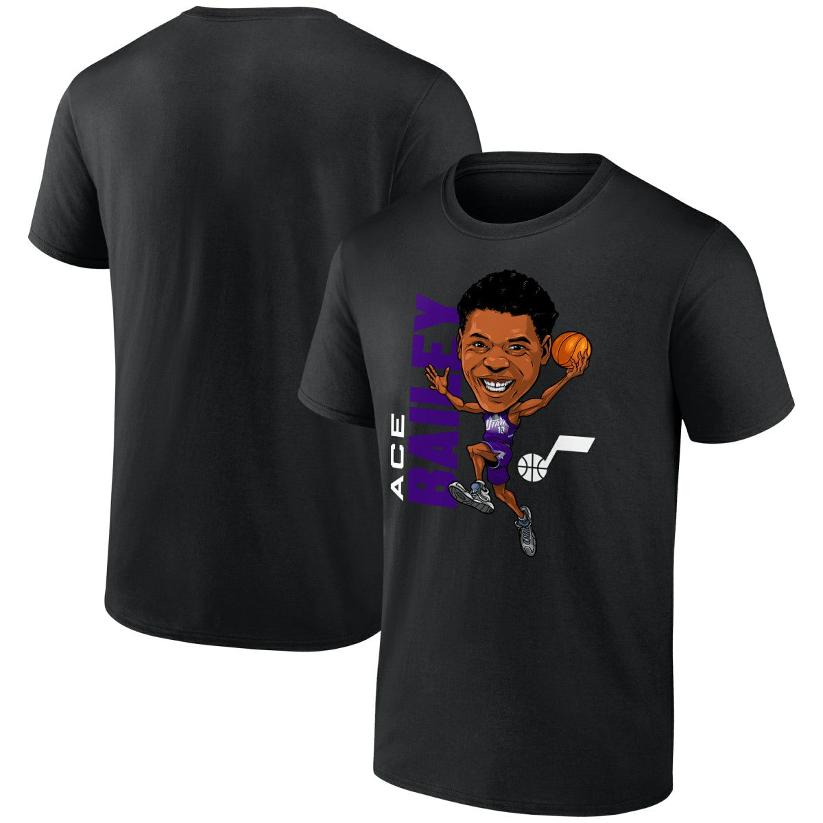 Ace Bailey Utah Jazz Caricature T-Shirt Black