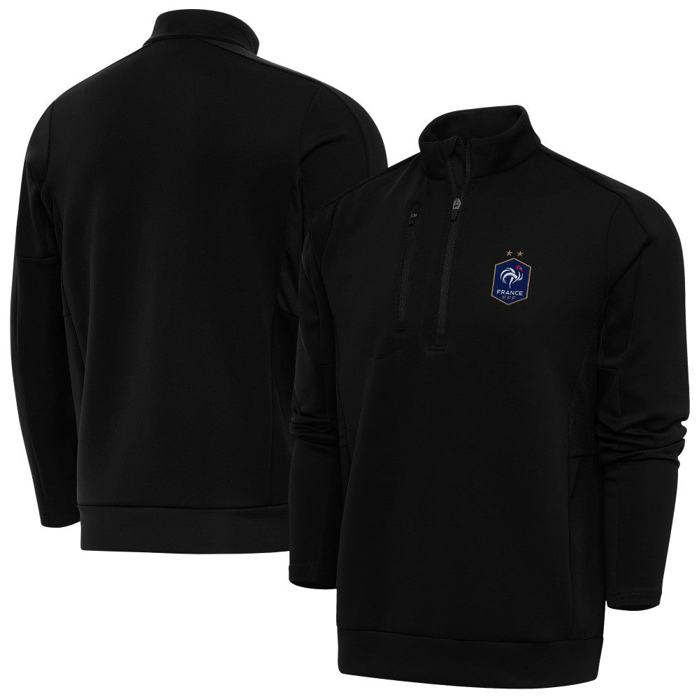 France National Team Antigua Genesis Quarter-Zip Pullover Black