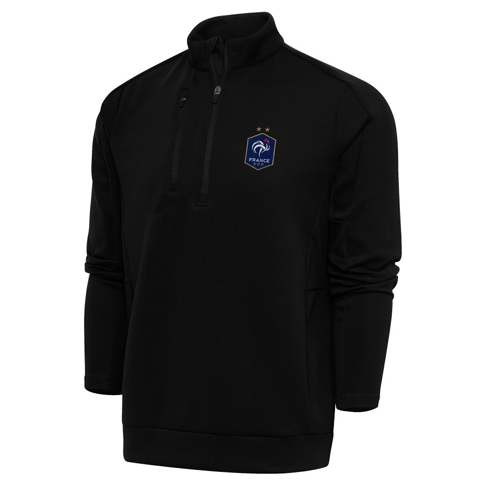 France National Team Antigua Genesis Quarter-Zip Pullover Black