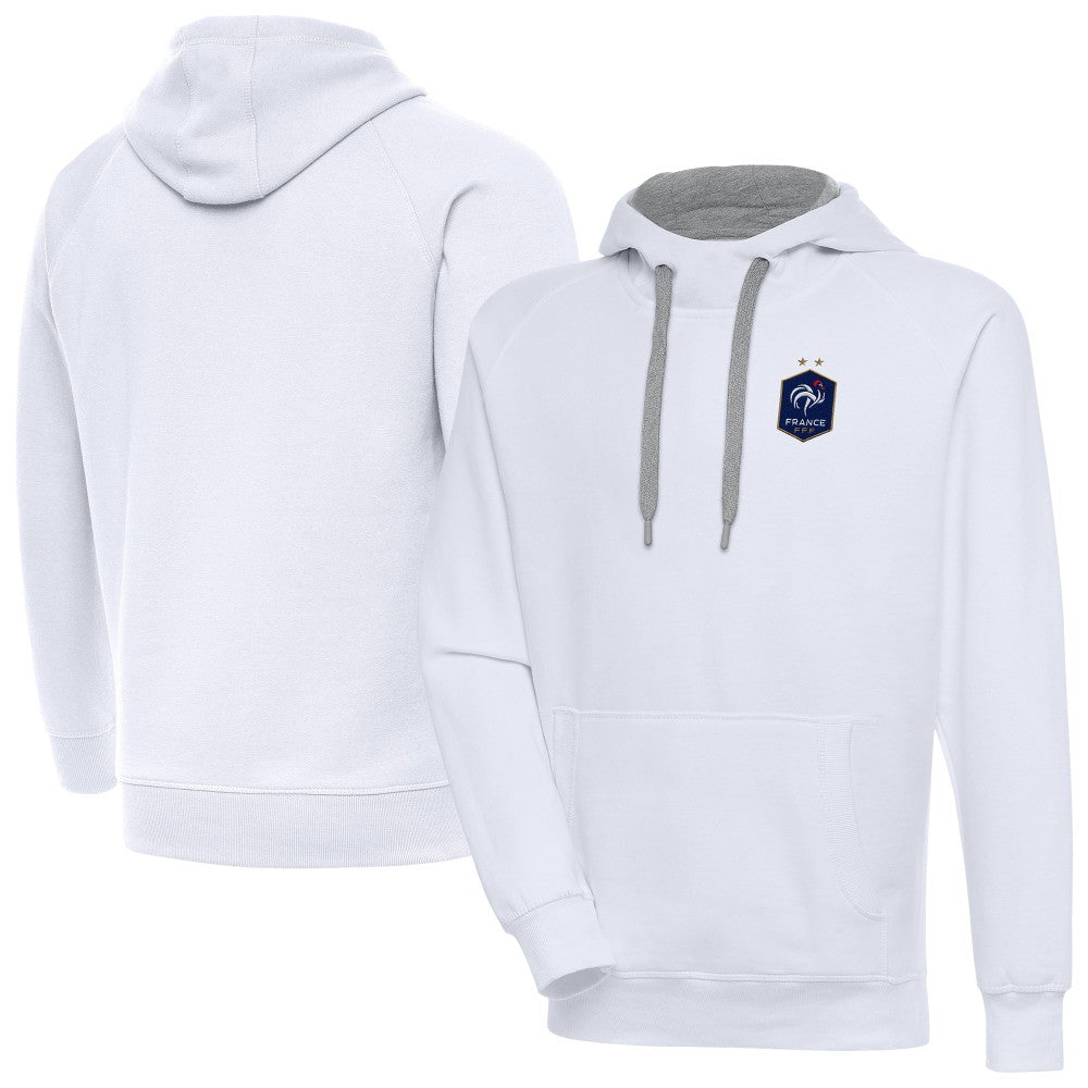 France National Team Antigua Takeover Pullover Hoodie White