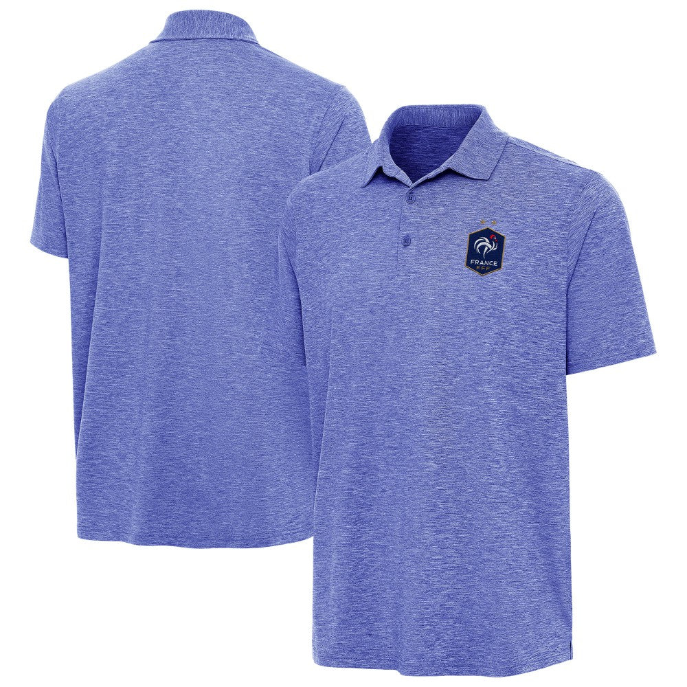 France National Team Antigua Triple Shot Polo Heather Royal