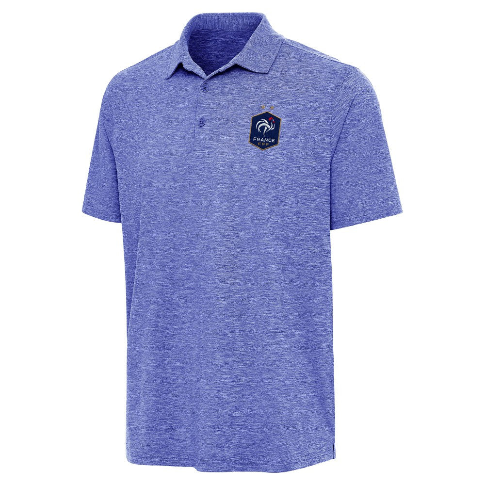 France National Team Antigua Triple Shot Polo Heather Royal
