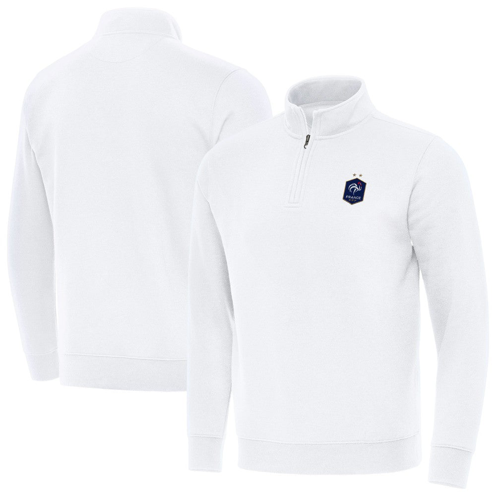 France National Team Antigua Landslide Quarter-Zip Pullover White