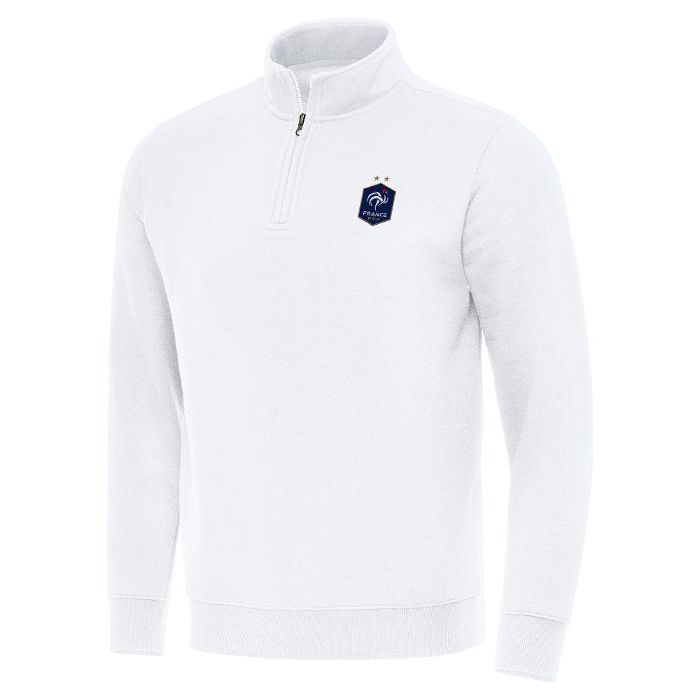 France National Team Antigua Landslide Quarter-Zip Pullover White