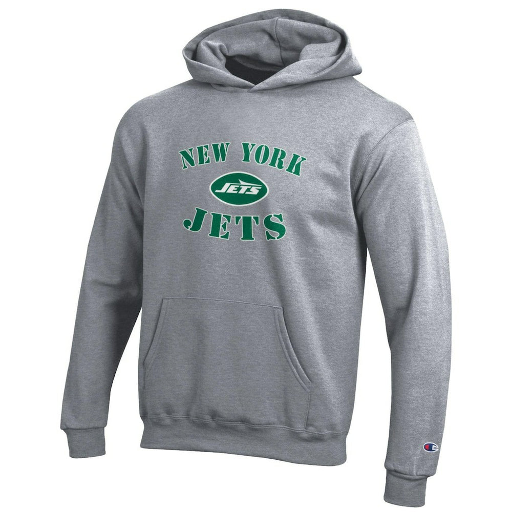 New York Jets Champion Youth Powerblend Fleece Hoodie - Gray - NFL