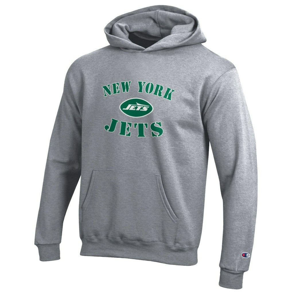 New York Jets Champion Youth Powerblend Fleece Hoodie - Gray - NFL