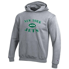 New York Jets Champion Youth Powerblend Fleece Hoodie - Gray - NFL