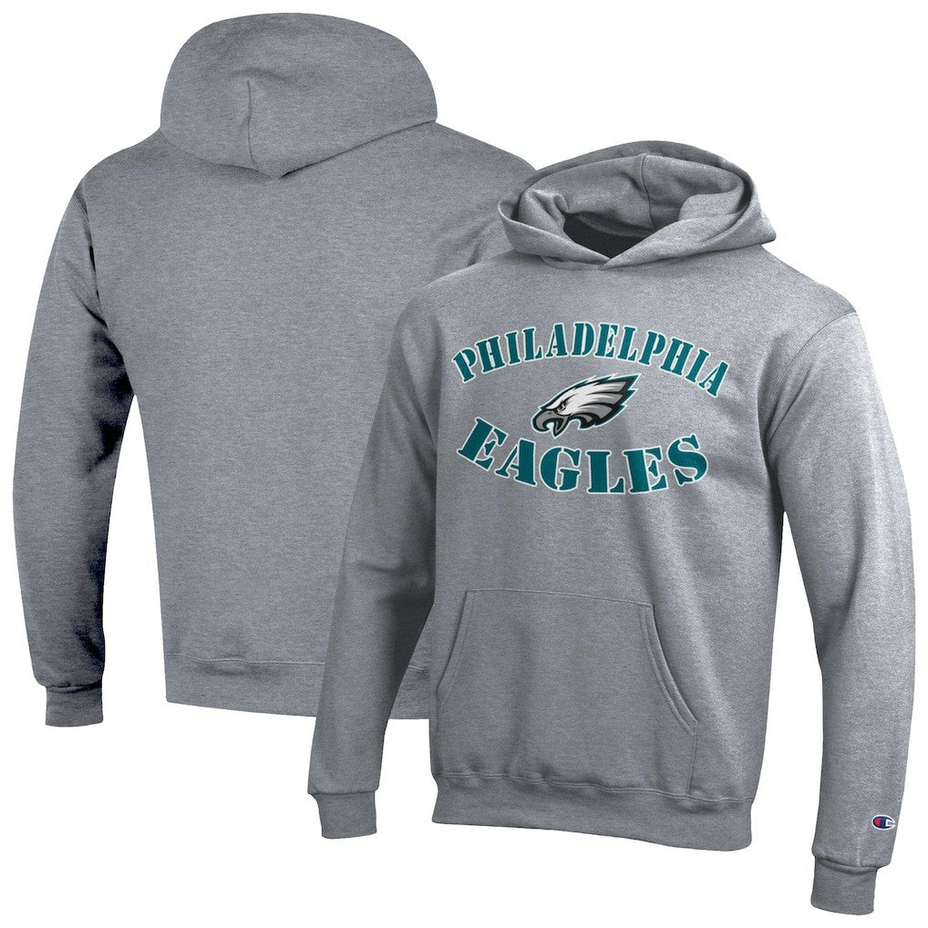 Philadelphia Eagles Champion Youth Powerblend Fleece Hoodie - Gray - NFL