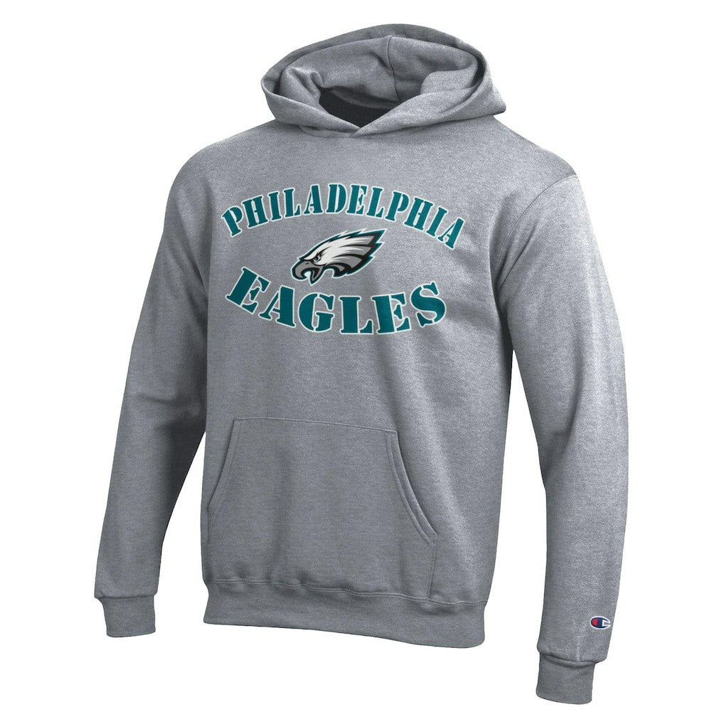 Philadelphia Eagles Champion Youth Powerblend Fleece Hoodie - Gray - NFL