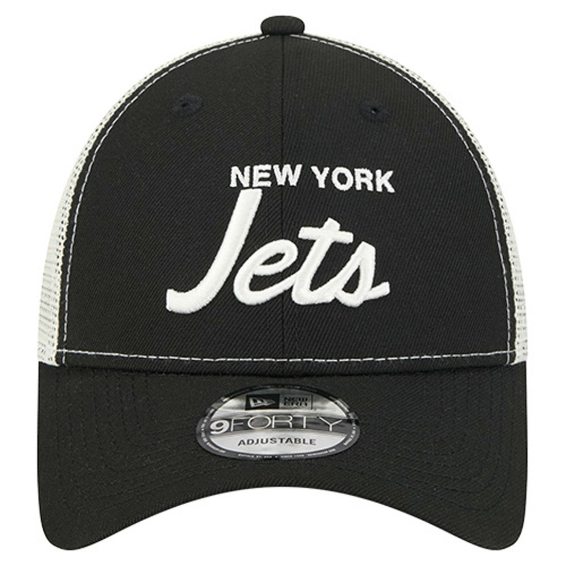 New York Jets New Era Apple Trucker 9FORTY Adjustable Hat - Black - NFL