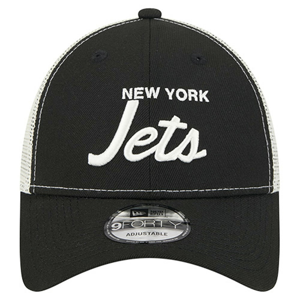 New York Jets New Era Apple Trucker 9FORTY Adjustable Hat - Black - NFL
