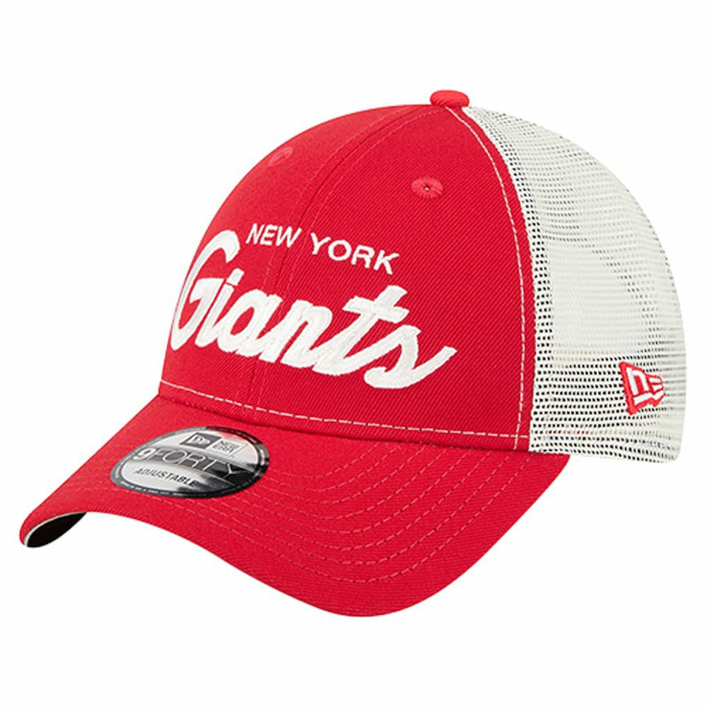 New York Giants New Era Apple Trucker 9FORTY Adjustable Hat - Red - NFL