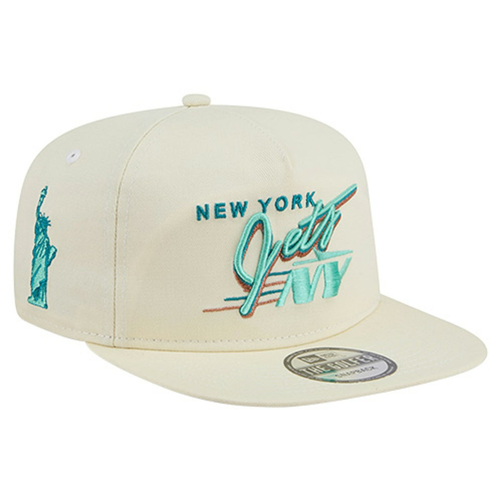 New York Jets New Era Liberty Golfer Adjustable Hat - Cream - NFL