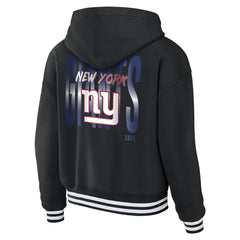 New York Giants WEAR by Erin Andrews Women's Lace-Up Fleece Hoodie - Black - NFL