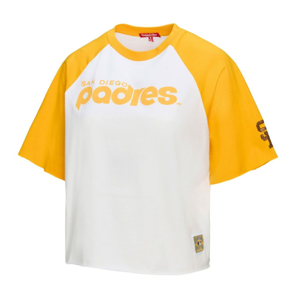 San Diego Padres Mitchell & Ness Women's Cropped Raglan Boxy T-Shirt Near Me