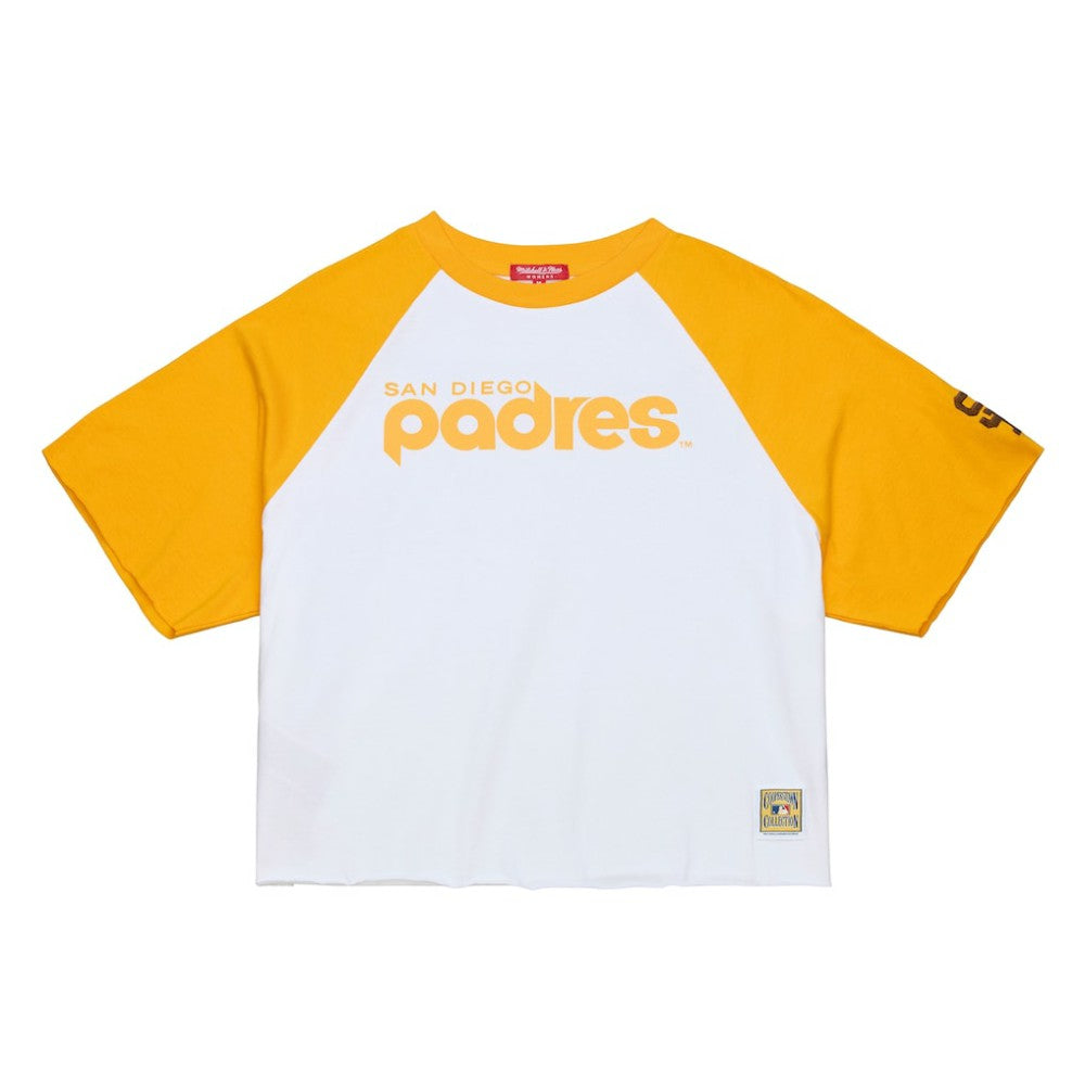 San Diego Padres Mitchell & Ness Women's Cropped Raglan Boxy T-Shirt Near Me