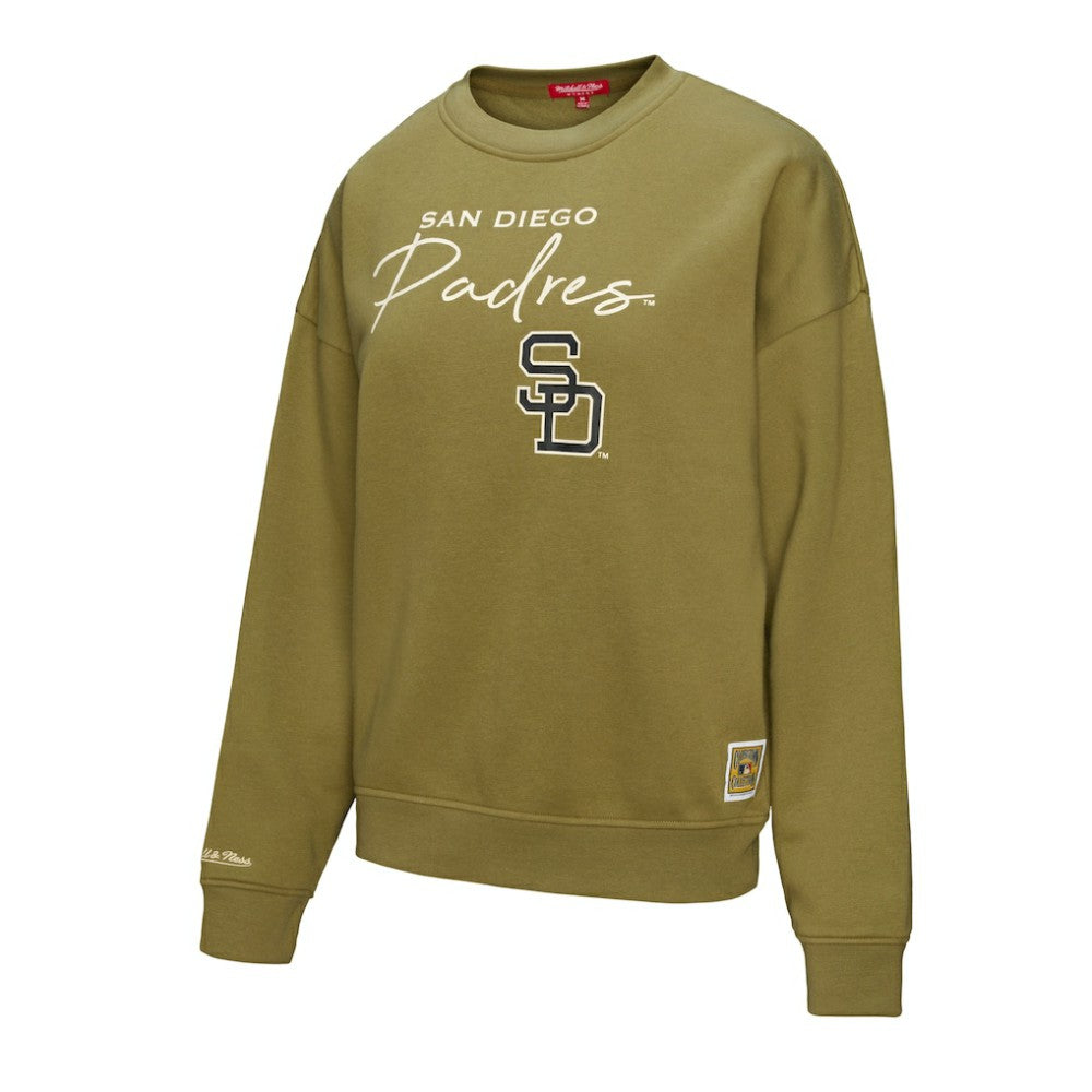 San Diego Padres Mitchell & Ness Women's Oversized Crewneck Sweatshirt Outlet