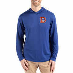 Denver Broncos Cutter & Buck Coastline Epic Comfort Eco Recycled Long Sleeve Hoodie T-Shirt - Blue - NFL