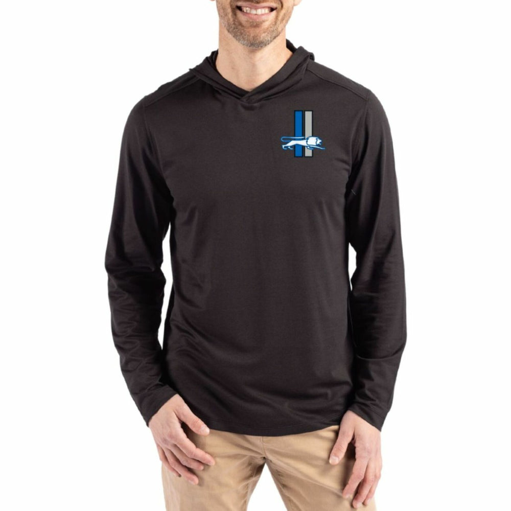 Detroit Lions Cutter & Buck Coastline Epic Comfort Eco Recycled Long Sleeve Hoodie T-Shirt - Black - NFL