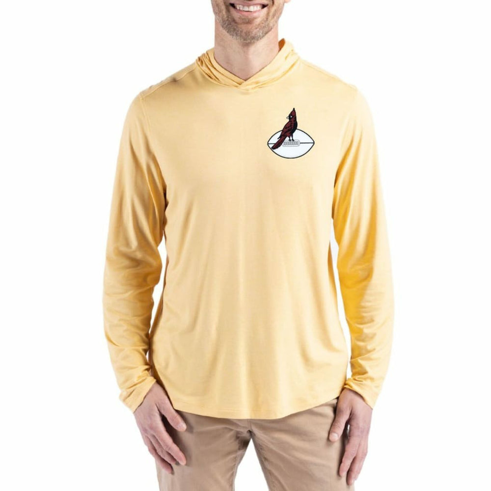 Arizona Cardinals Cutter & Buck Throwback Logo Coastline Epic Comfort Eco Recycled Long Sleeve Hoodie T-Shirt - Yellow - NFL