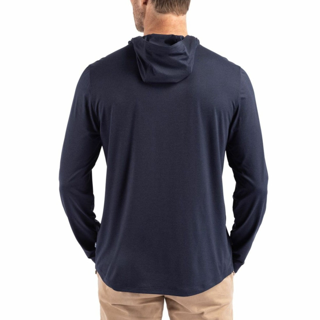 New York Giants Cutter & Buck Americana Coastline Epic Comfort Eco Recycled Long Sleeve Hoodie T-Shirt - Navy - NFL
