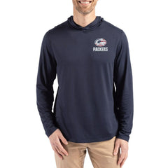 Green Bay Packers Cutter & Buck Americana Coastline Epic Comfort Eco Recycled Long Sleeve Hoodie T-Shirt - Navy - NFL