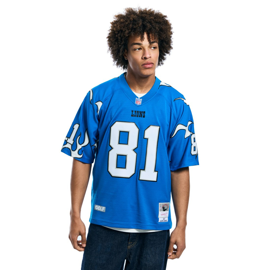 Calvin Johnson Detroit Lions x Golf Wang Unisex 2007 Legacy Fashion Jersey - Blue - Mitchell & Ness