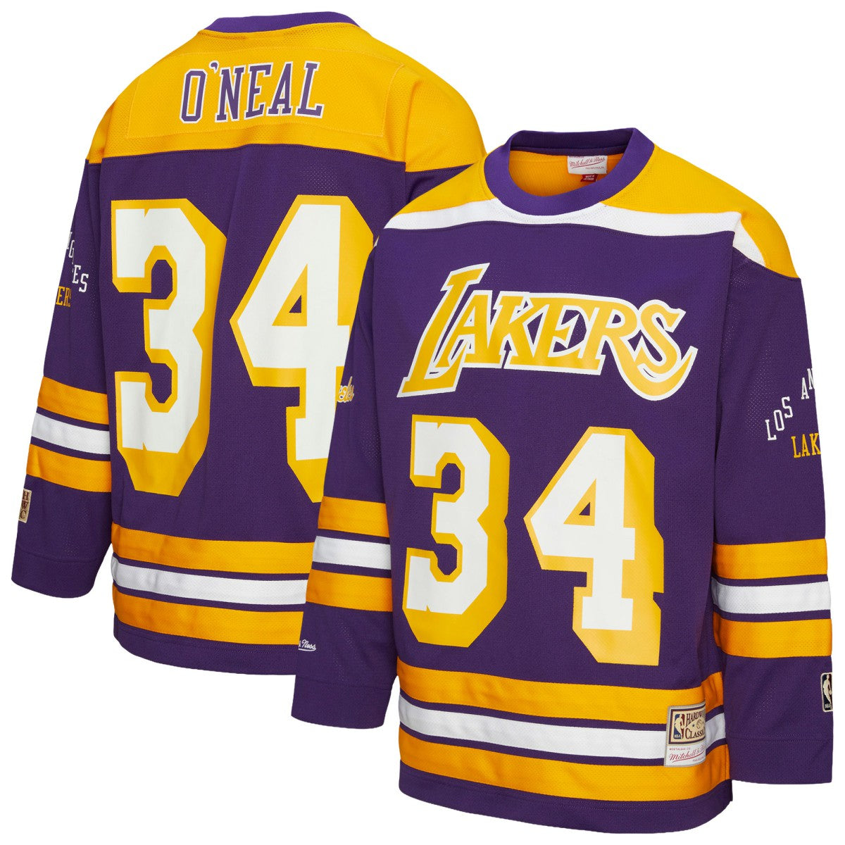 Mitchell & Ness Shaquille O'Neal Los Angeles Lakers Unisex Maxxed Out Fashion Hockey Jersey Purple