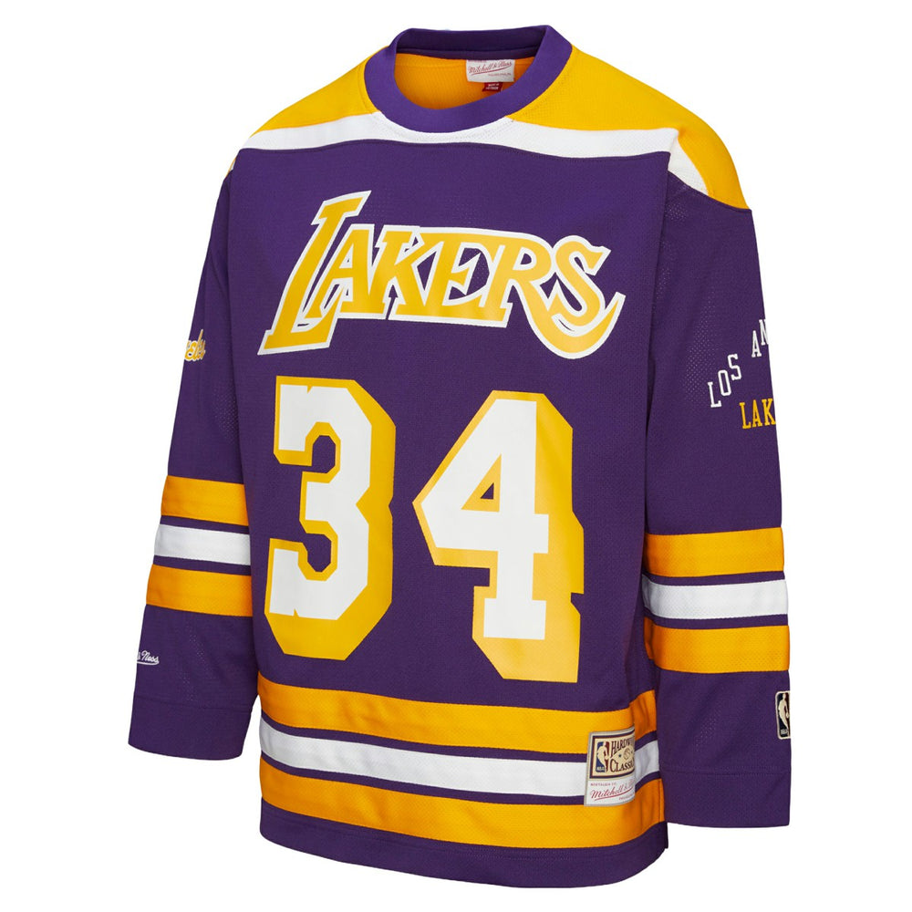 Mitchell & Ness Shaquille O'Neal Los Angeles Lakers Unisex Maxxed Out Fashion Hockey Jersey Purple