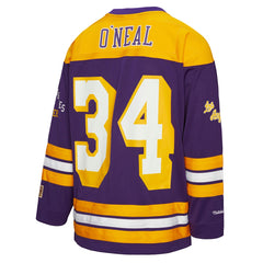 Mitchell & Ness Shaquille O'Neal Los Angeles Lakers Unisex Maxxed Out Fashion Hockey Jersey Purple