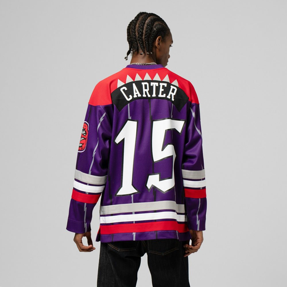 Mitchell & Ness Vince Carter Toronto Raptors Unisex Maxxed Out Fashion Hockey Jersey Purple