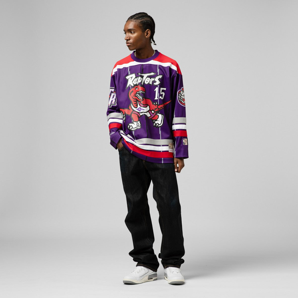 Mitchell & Ness Vince Carter Toronto Raptors Unisex Maxxed Out Fashion Hockey Jersey Purple