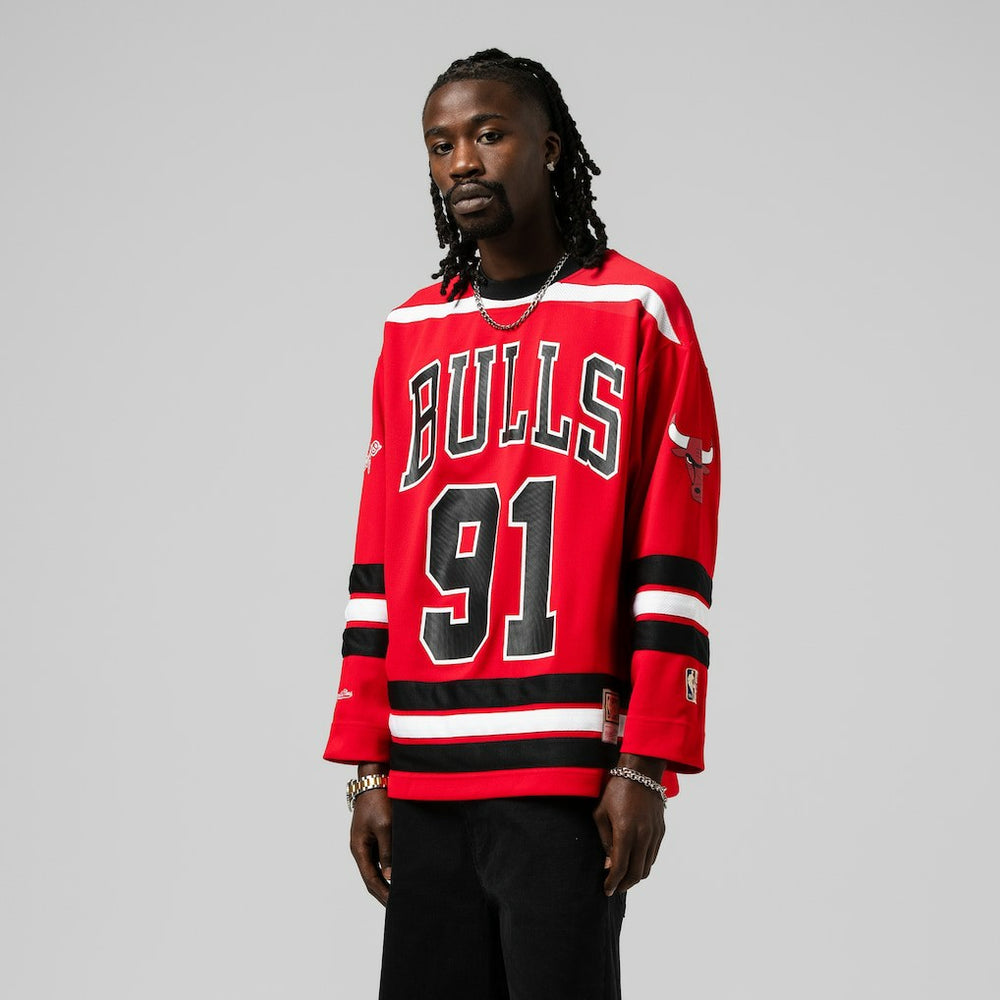 Mitchell & Ness Dennis Rodman Chicago Bulls Unisex Maxxed Out Fashion Hockey Jersey Red