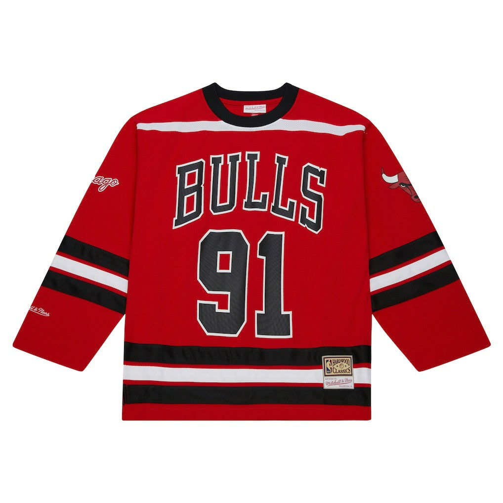 Mitchell & Ness Dennis Rodman Chicago Bulls Unisex Maxxed Out Fashion Hockey Jersey Red