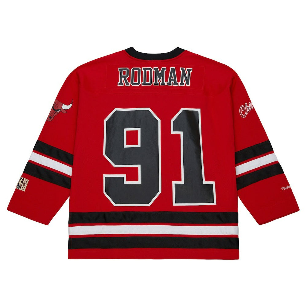 Mitchell & Ness Dennis Rodman Chicago Bulls Unisex Maxxed Out Fashion Hockey Jersey Red